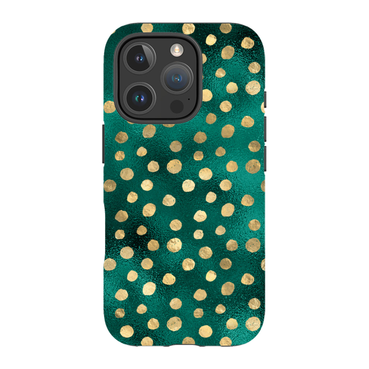 iPhone Tough Case - Forest and Gold Dots