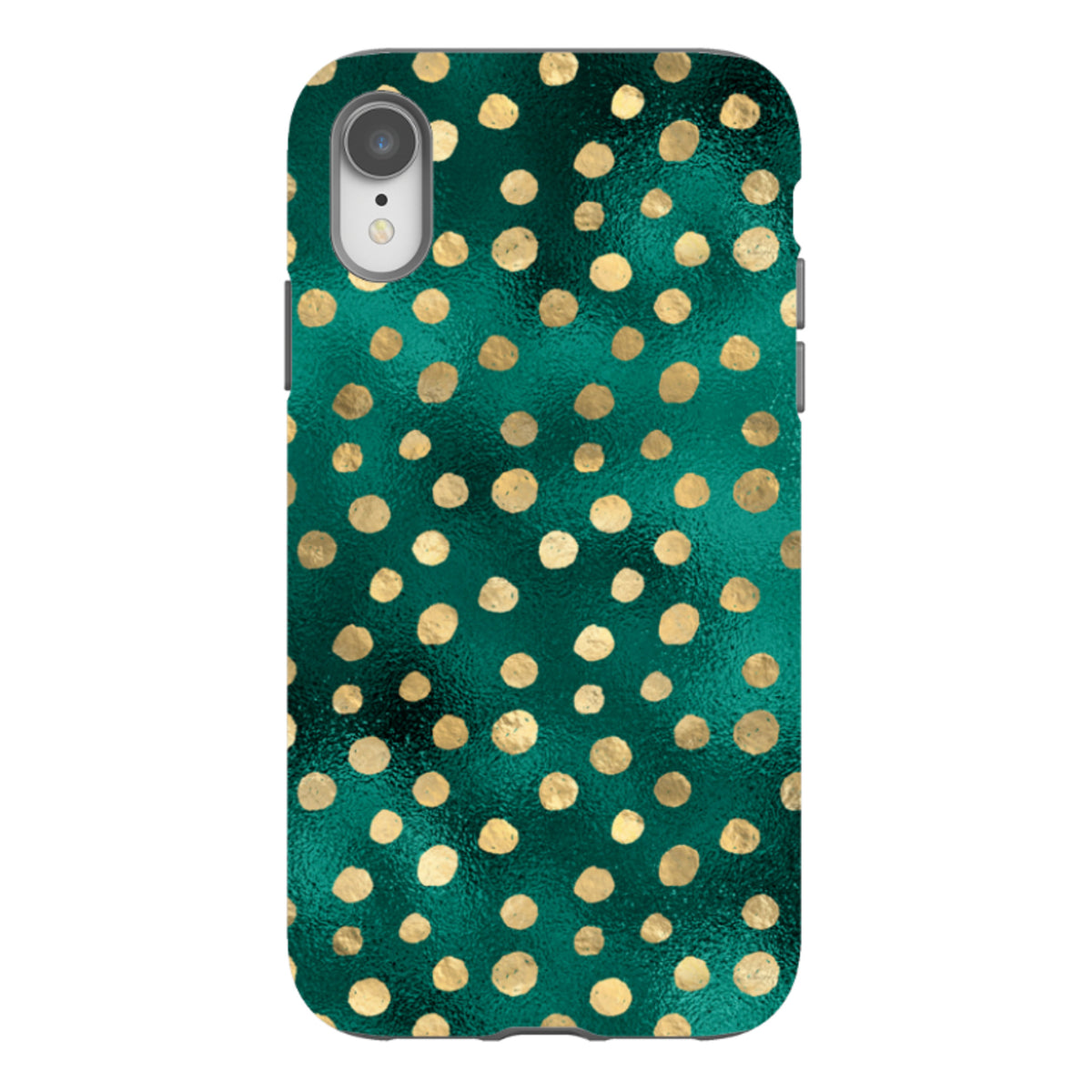 iPhone Tough Case - Forest and Gold Dots
