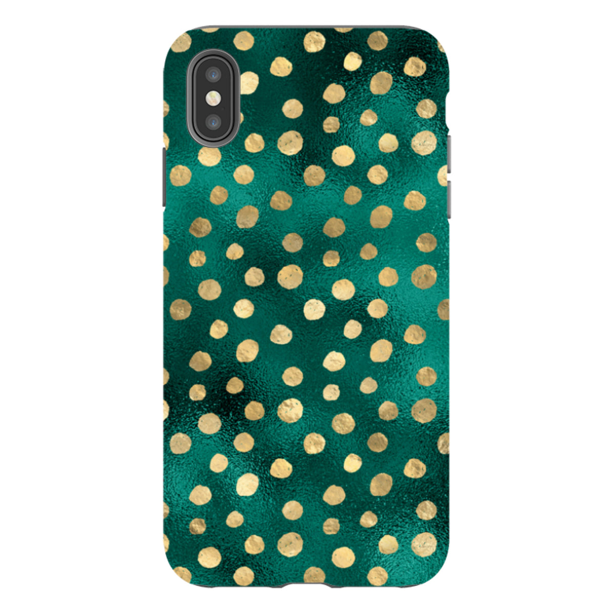 iPhone Tough Case - Forest and Gold Dots