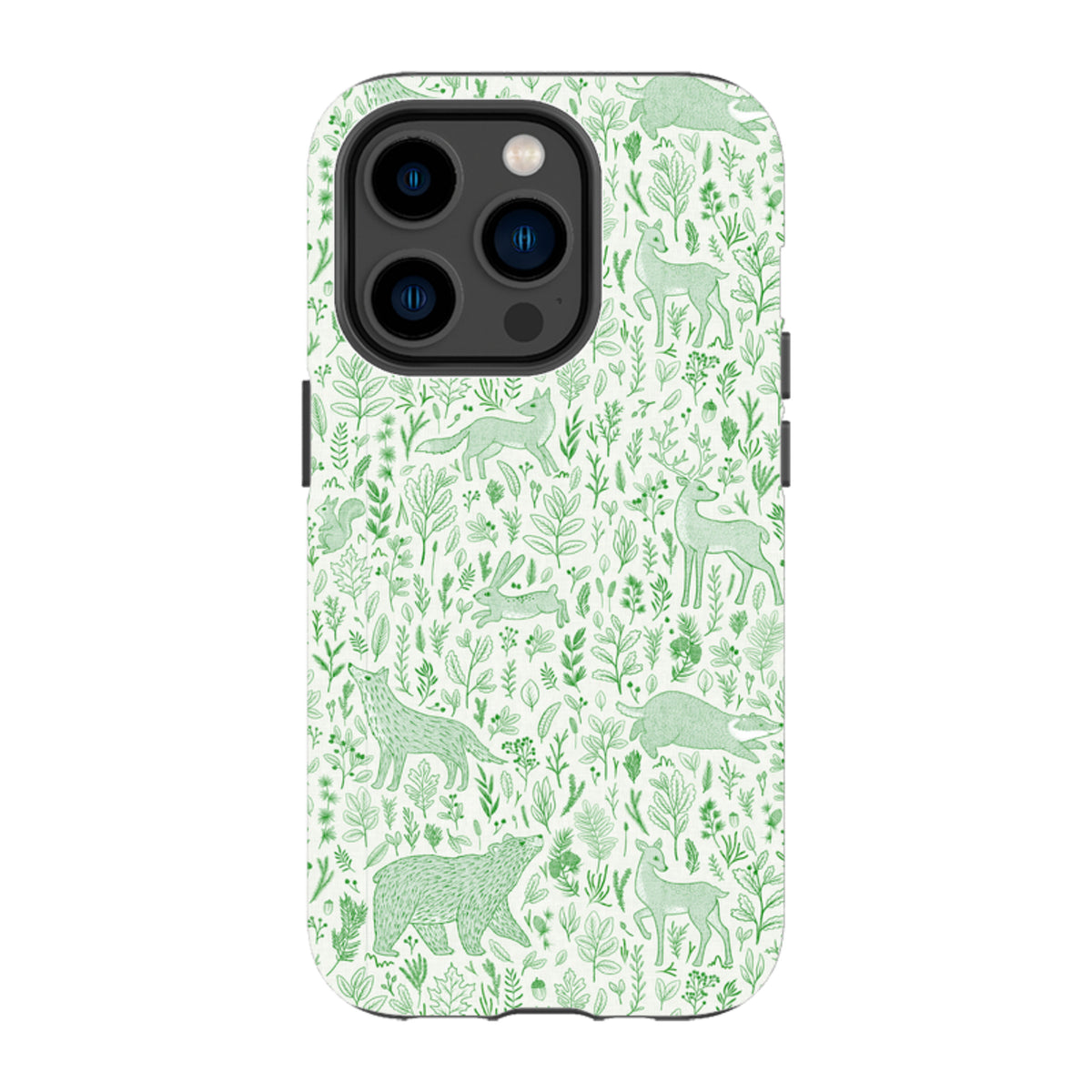 iPhone Tough Case - Forest animals green By Katherine Quinn