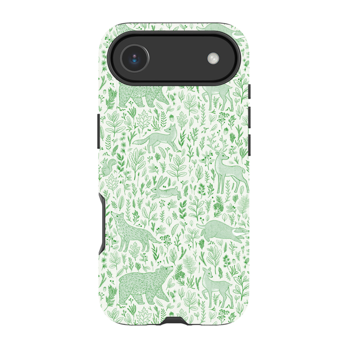 iPhone Tough Case - Forest animals green By Katherine Quinn