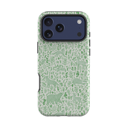 iPhone Tough Case - Forest animals green By Katherine Quinn