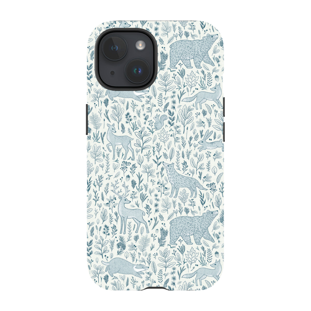 iPhone Tough Case - Forest animals navy By Katherine Quinn