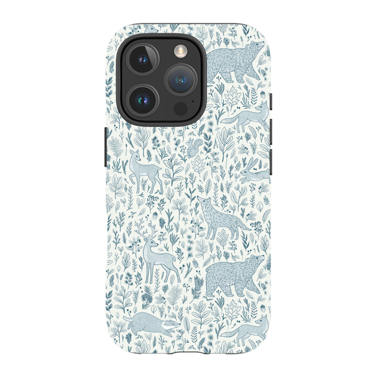 iPhone Tough Case - Forest animals navy By Katherine Quinn