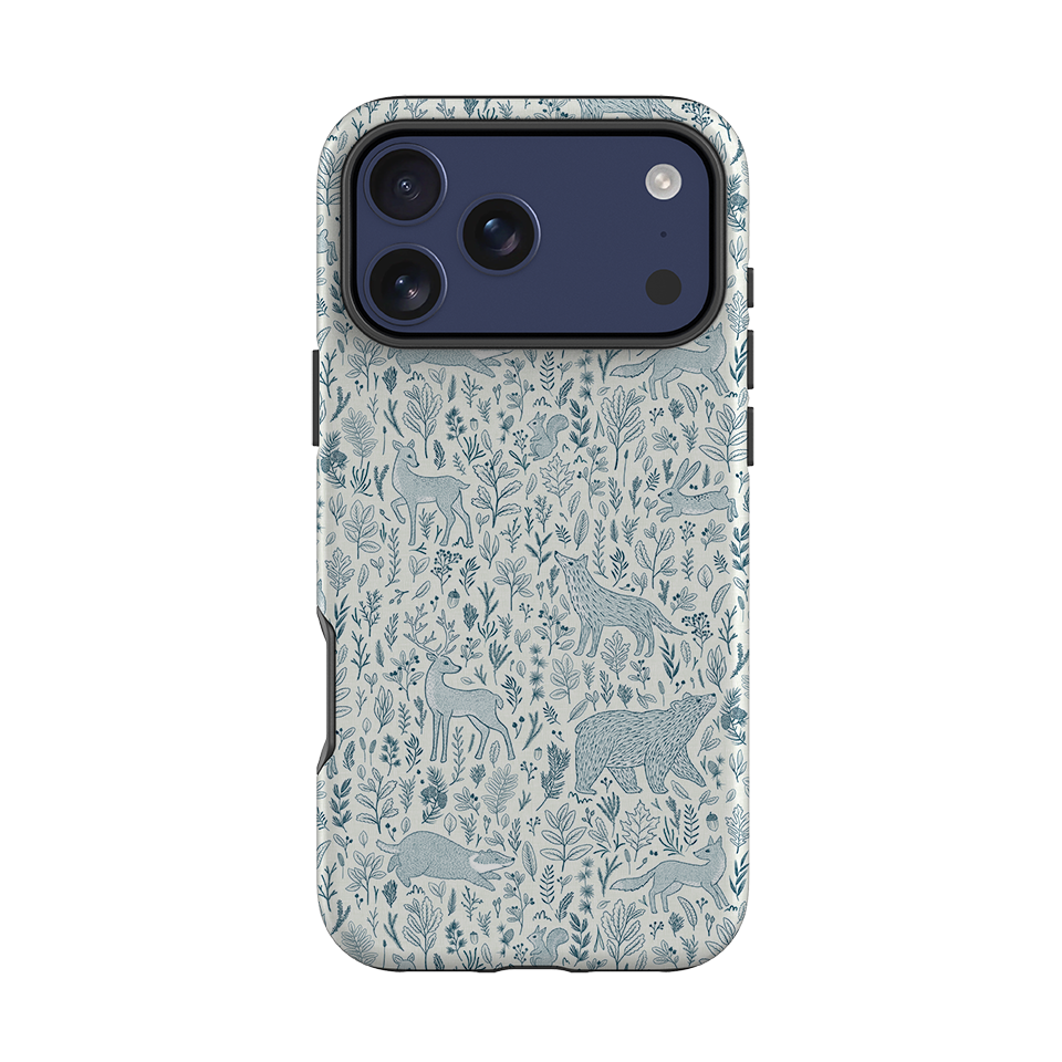 iPhone Tough Case - Forest animals navy By Katherine Quinn