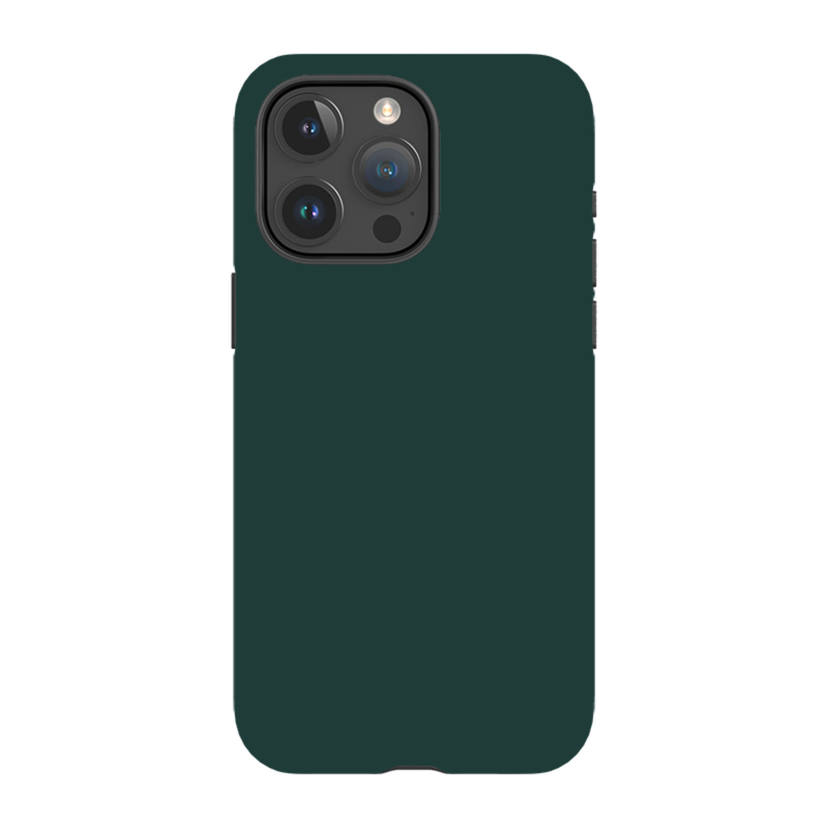 Forest green iPhone tough case with a durable dual-layer design and precise cutouts for the camera and ports.