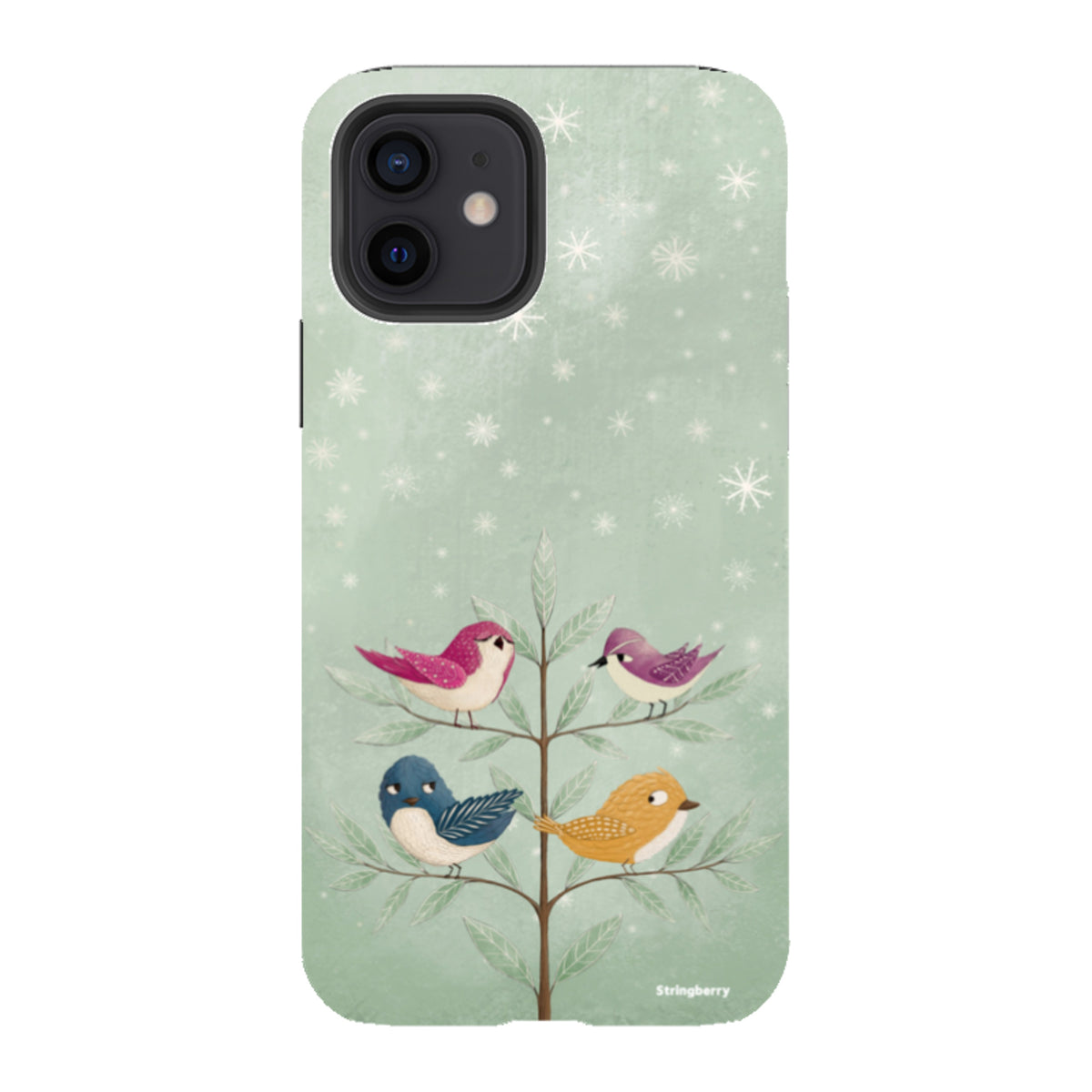 iPhone Tough Case - Garden Birds Aqua By Maja Lindberg