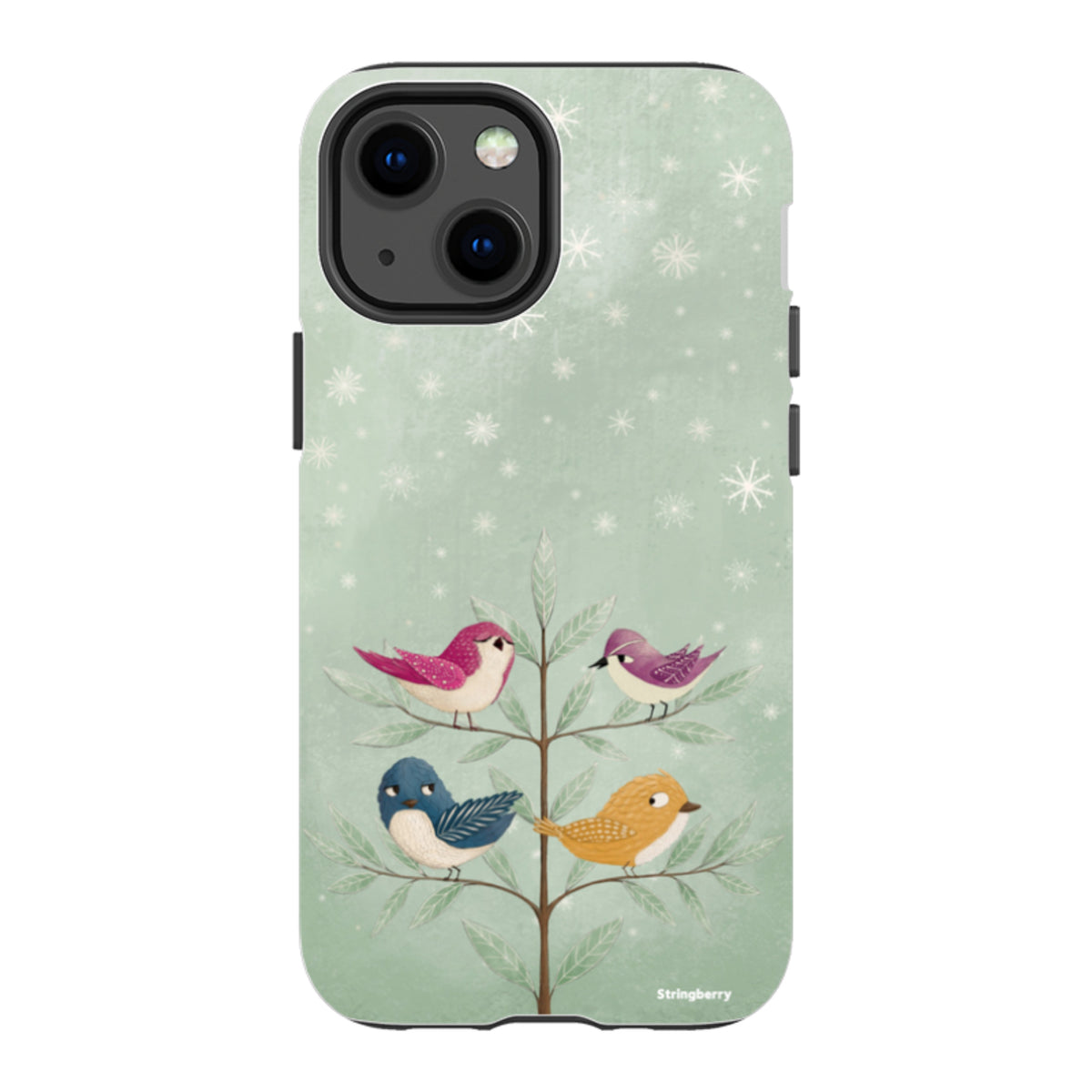 iPhone Tough Case - Garden Birds Aqua By Maja Lindberg