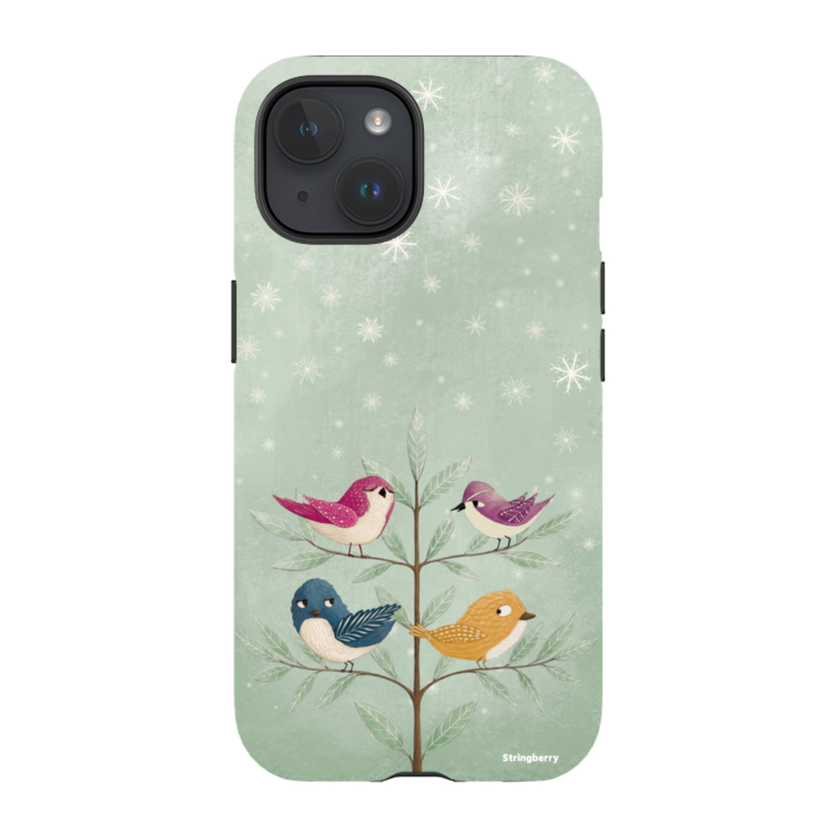 iPhone Tough Case - Garden Birds Aqua By Maja Lindberg