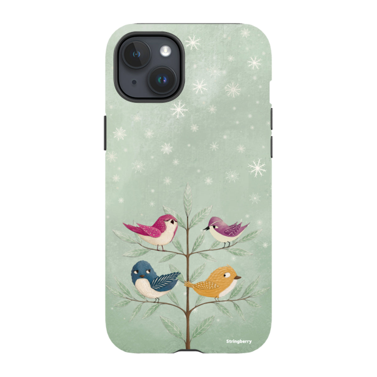 iPhone Tough Case - Garden Birds Aqua By Maja Lindberg