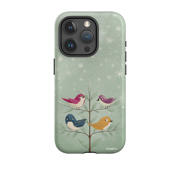 iPhone Tough Case - Garden Birds Aqua By Maja Lindberg