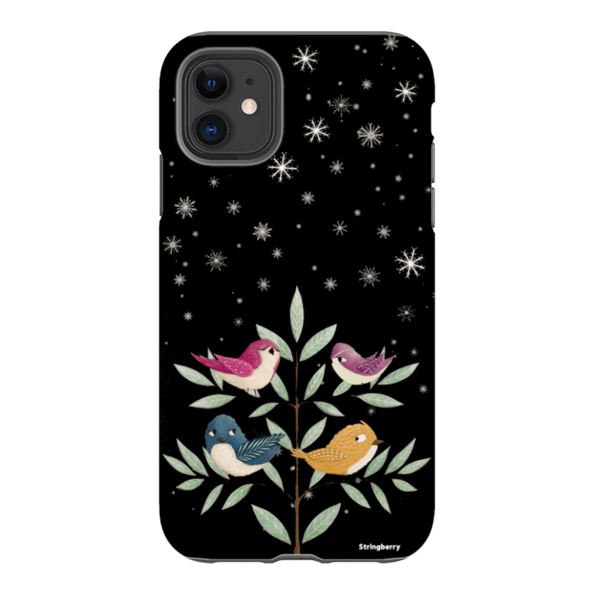 iPhone Tough Case - Garden Birds Black By Maja Lindberg