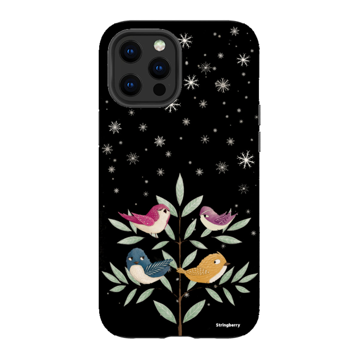 iPhone Tough Case - Garden Birds Black By Maja Lindberg