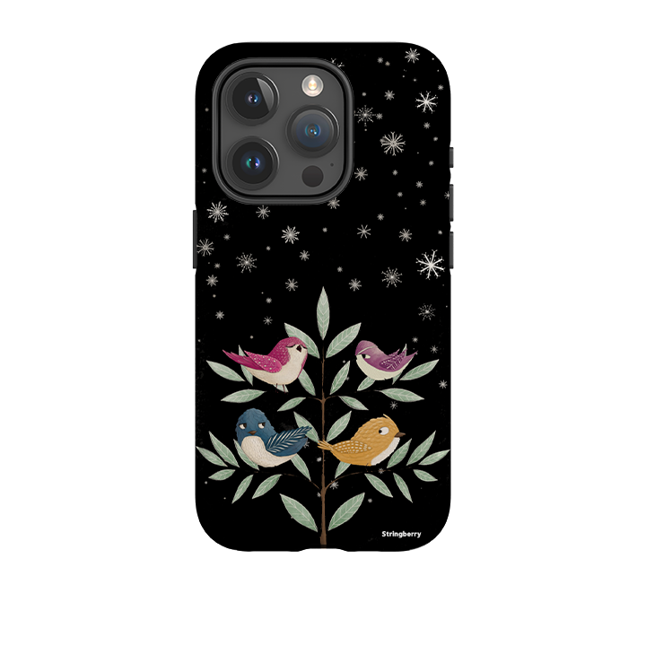 iPhone Tough Case - Garden Birds Black By Maja Lindberg