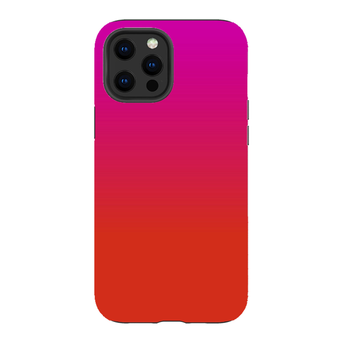 iPhone Tough Case in Geranium by Kitty Joseph featuring a vibrant pink to orange gradient design and dual-layer protection.