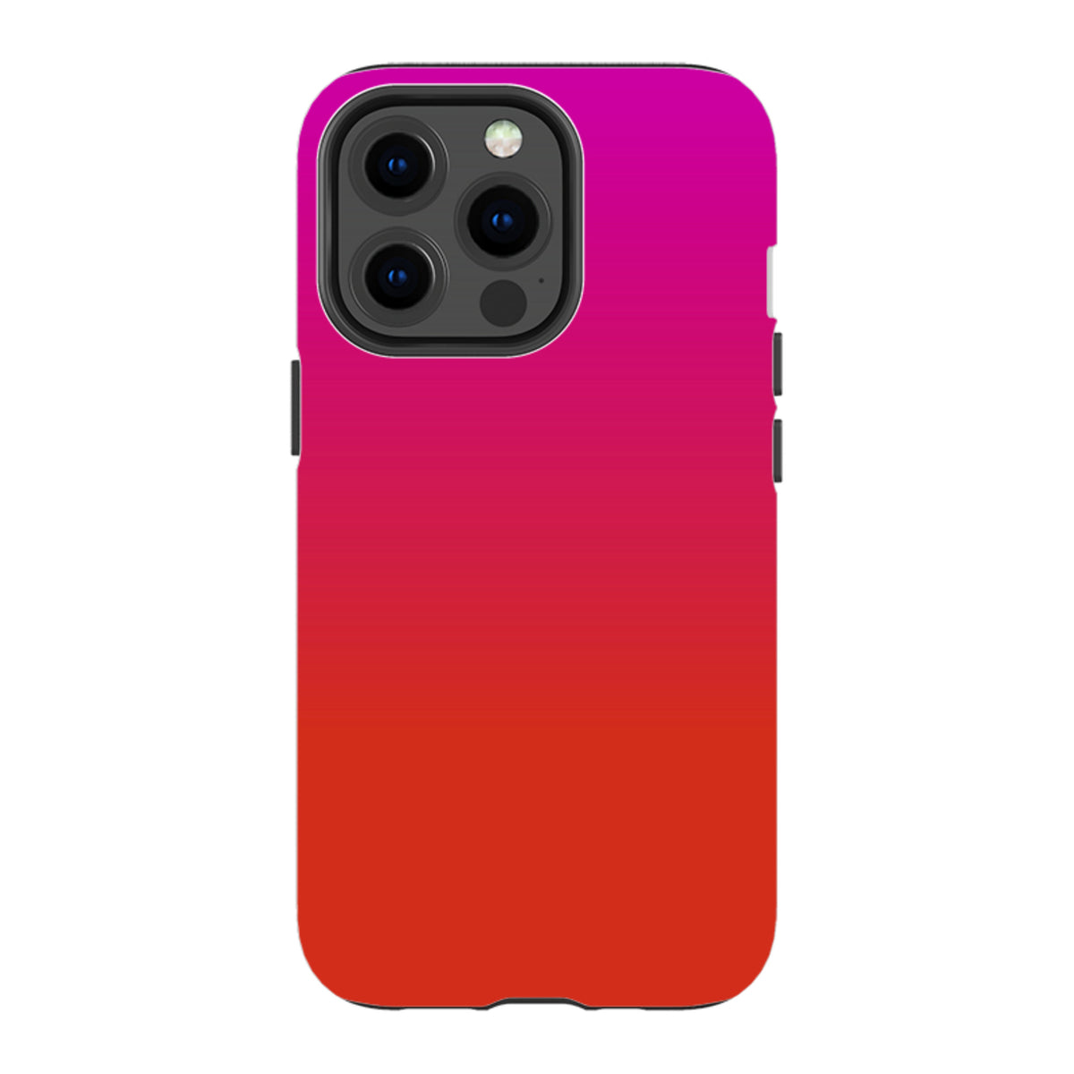 iPhone Tough Case in Geranium by Kitty Joseph featuring a vibrant pink-to-red gradient design with dual-layer protection.
