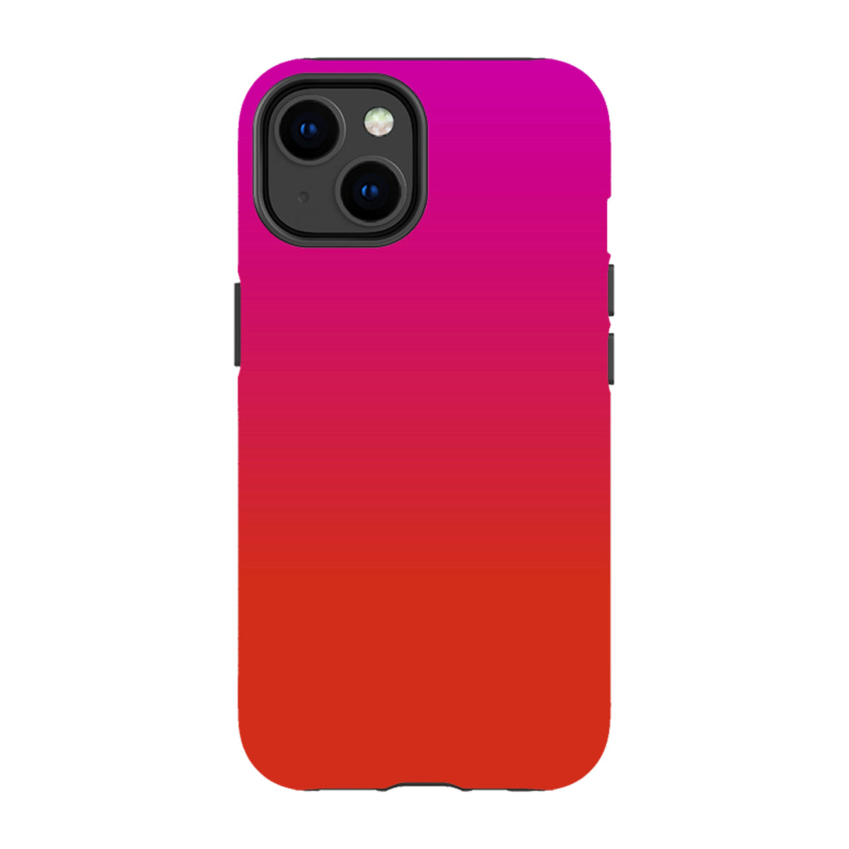 iPhone Tough Case featuring a vibrant magenta to orange gradient design with a dual-layer protective shell.