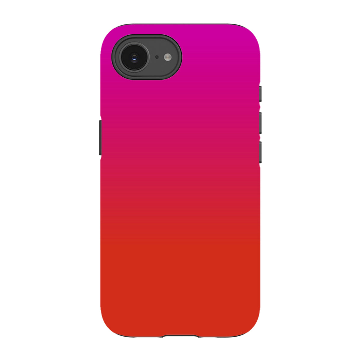 iPhone Tough Case in a vibrant pink and orange gradient design by Kitty Joseph with dual-layer protective construction.