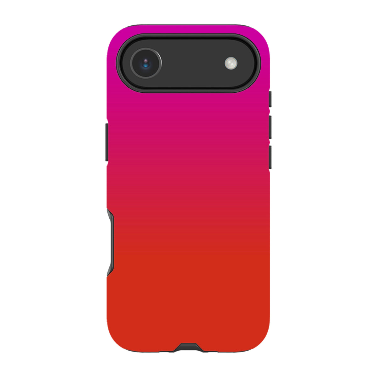iPhone Tough Case in Geranium by Kitty Joseph featuring a vibrant pink-to-red gradient design with dual-layer protection.
