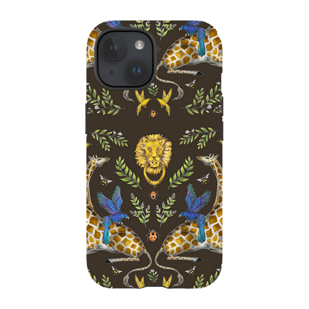 iPhone Tough Case - Giraffes Birds and Lion By Catherine Rowe