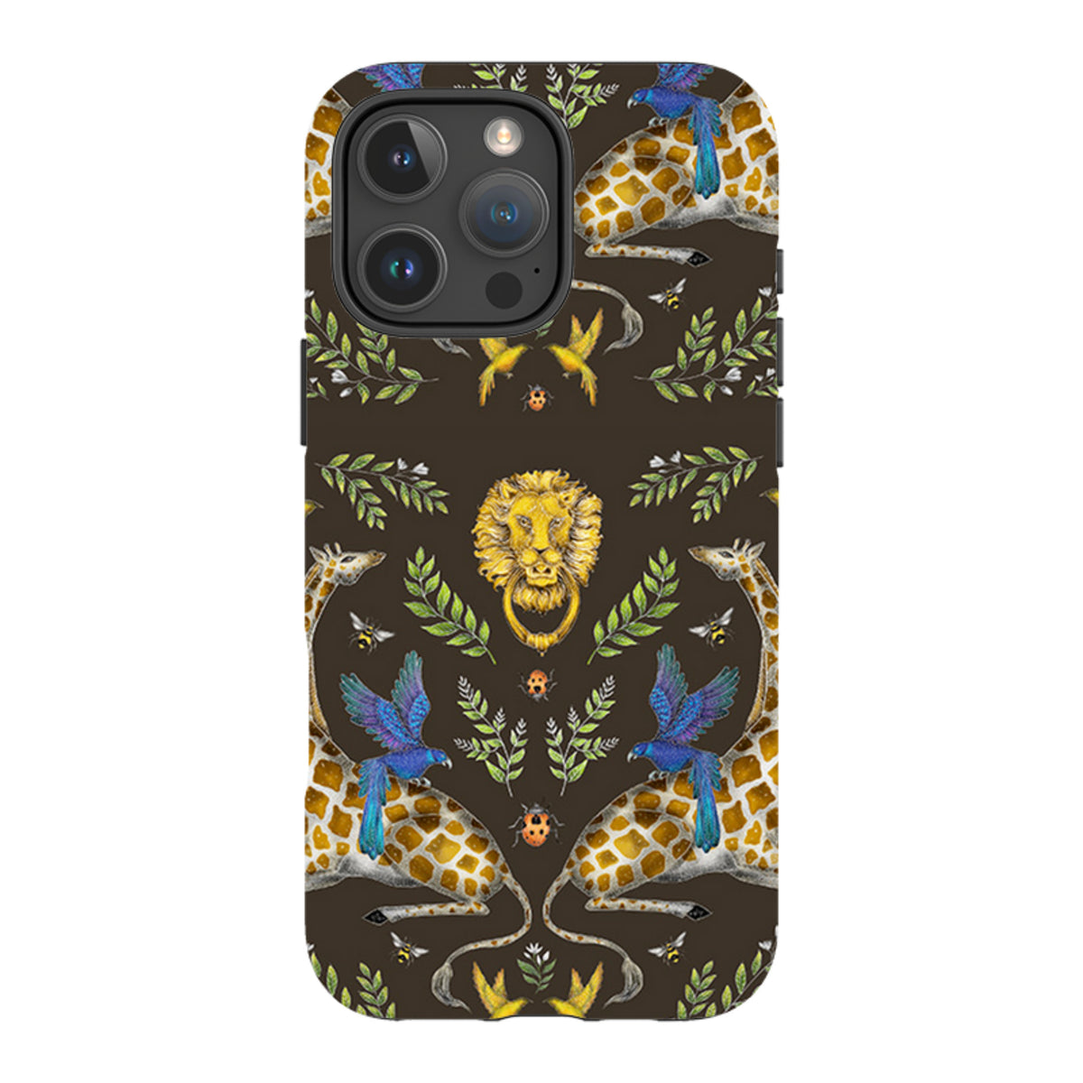 iPhone Tough Case - Giraffes Birds and Lion By Catherine Rowe