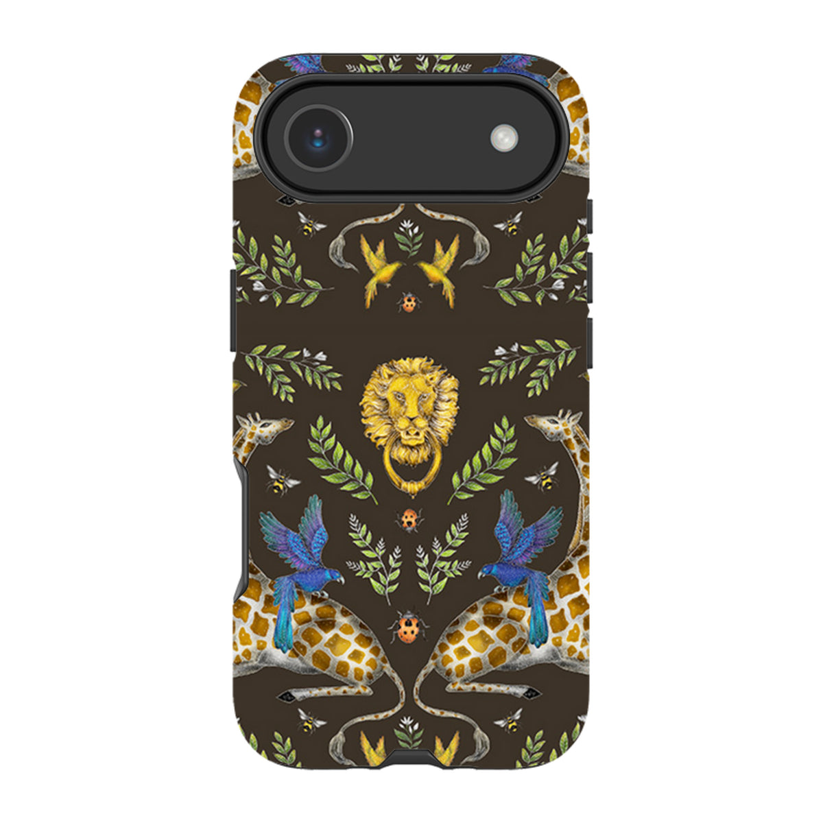 iPhone Tough Case - Giraffes Birds and Lion By Catherine Rowe