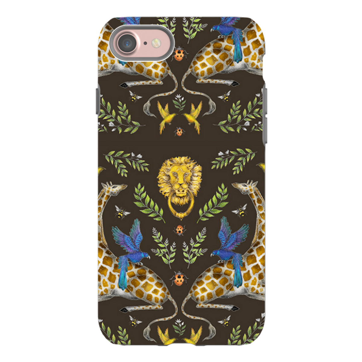 iPhone Tough Case - Giraffes Birds and Lion By Catherine Rowe