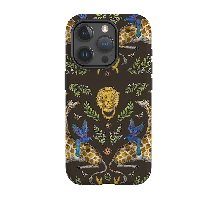 iPhone Tough Case - Giraffes Birds and Lion By Catherine Rowe