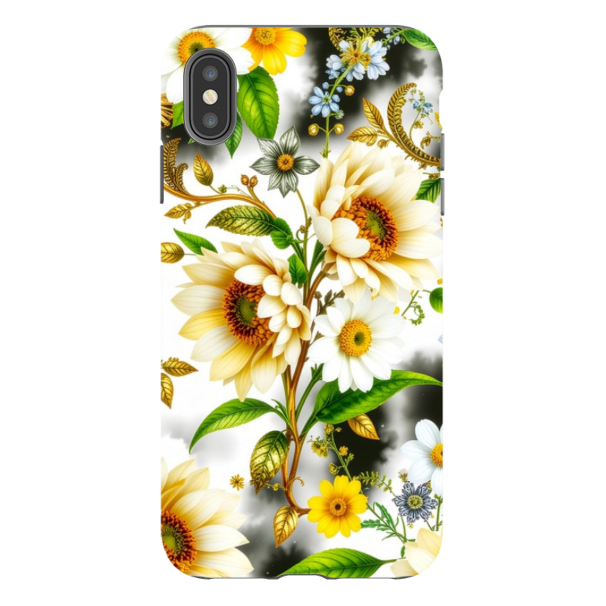 iPhone Tough Case - Gold Flowers