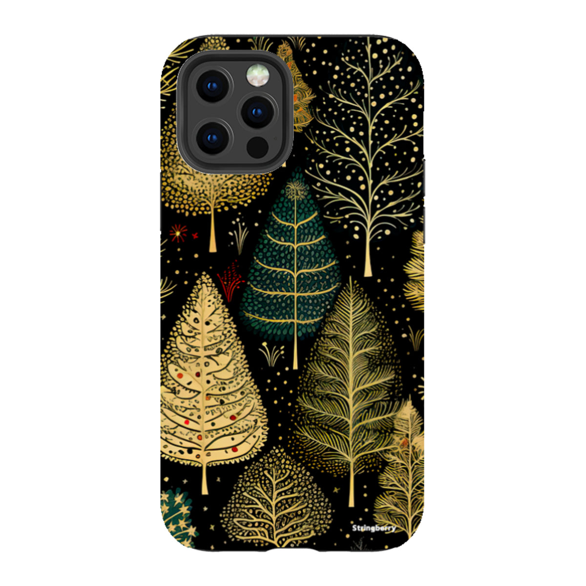 iPhone Tough Case – Goldene Weihnachtsbäume