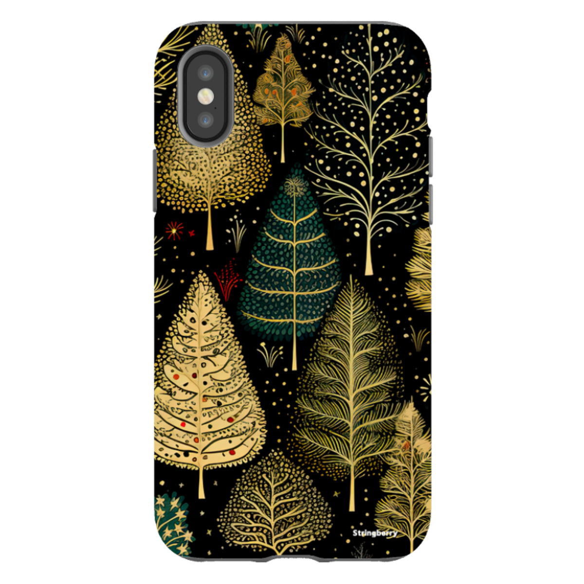 iPhone Tough Case – Goldene Weihnachtsbäume