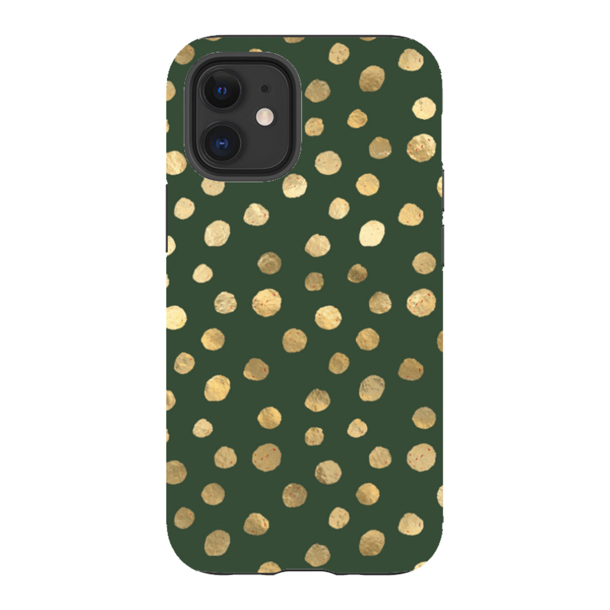 iPhone Tough Case - Green and Gold Dots