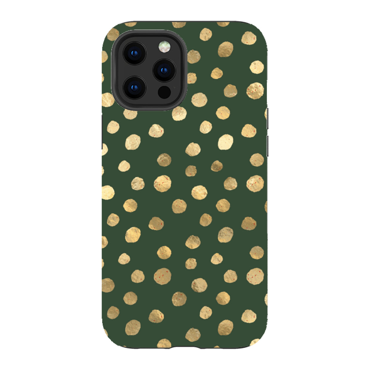iPhone Tough Case - Green and Gold Dots