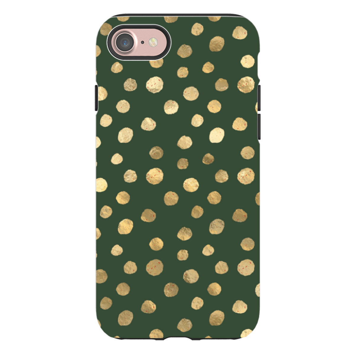 iPhone Tough Case - Green and Gold Dots