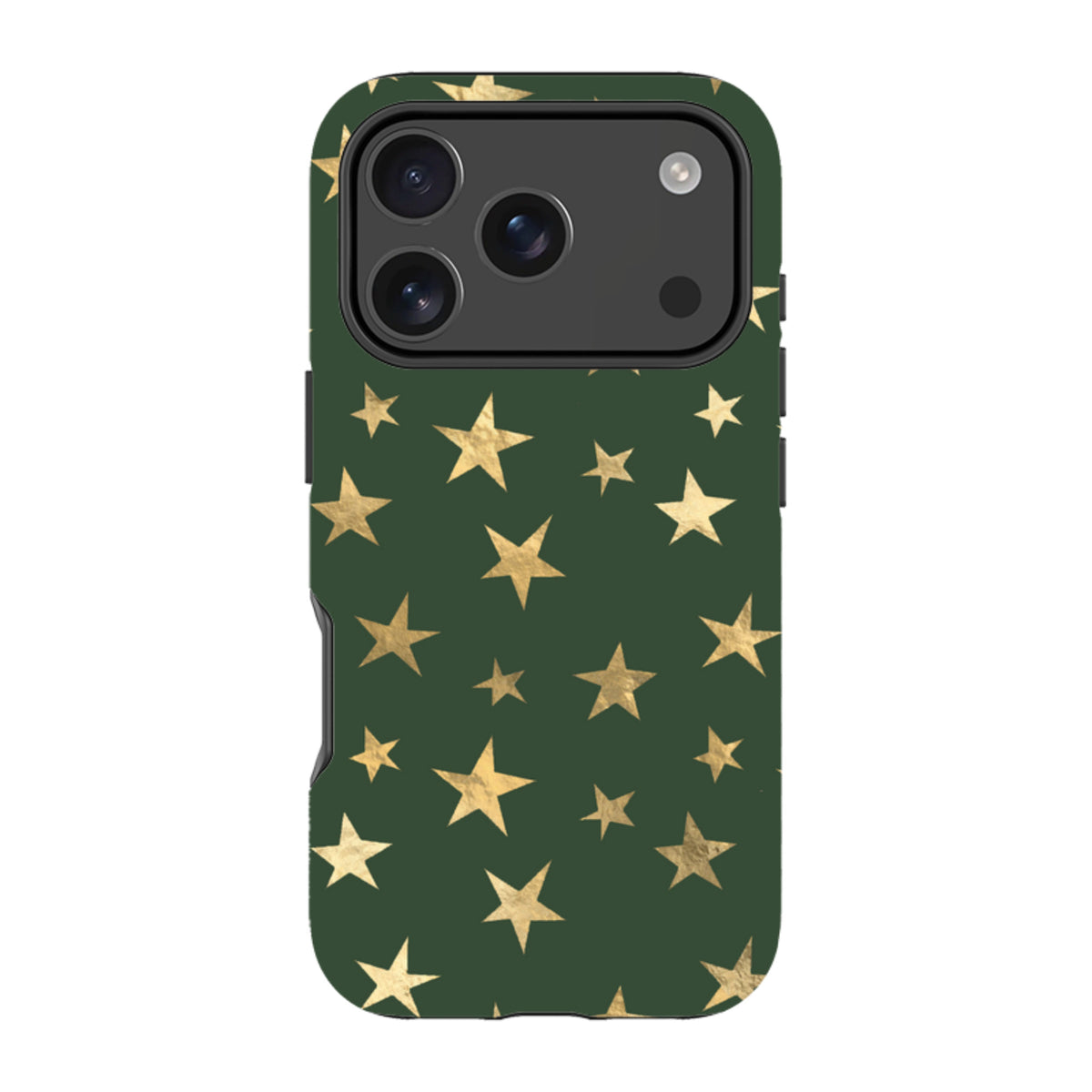 iPhone Tough Case - Green and Gold Stars