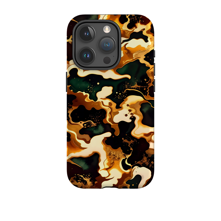 iPhone Tough Case - Green Fire Marble
