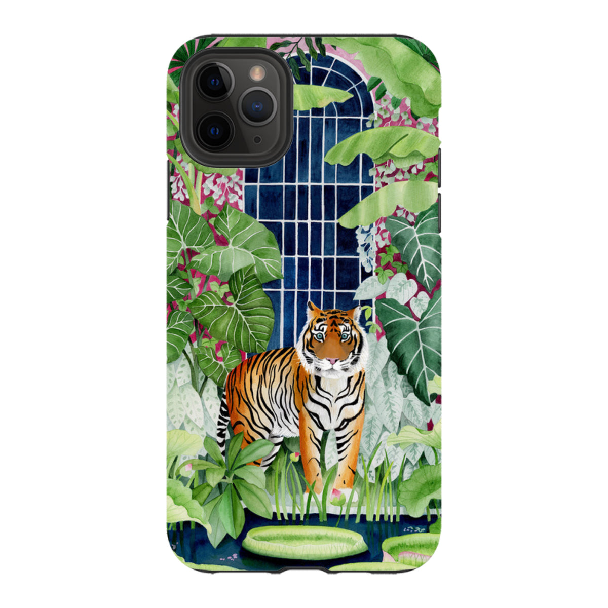 iPhone Tough Case - Green House Tiger By Bex Parkin