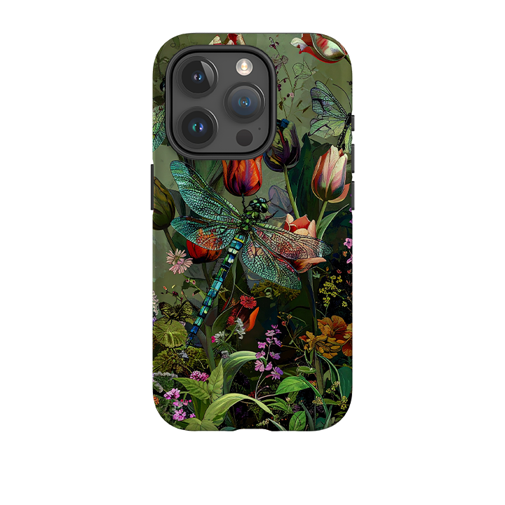 iPhone Tough Case – Grüne Ranken Libelle
