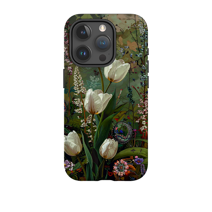 iPhone Schutzhülle Robust - Grüne Rebe Weiße Tulpen