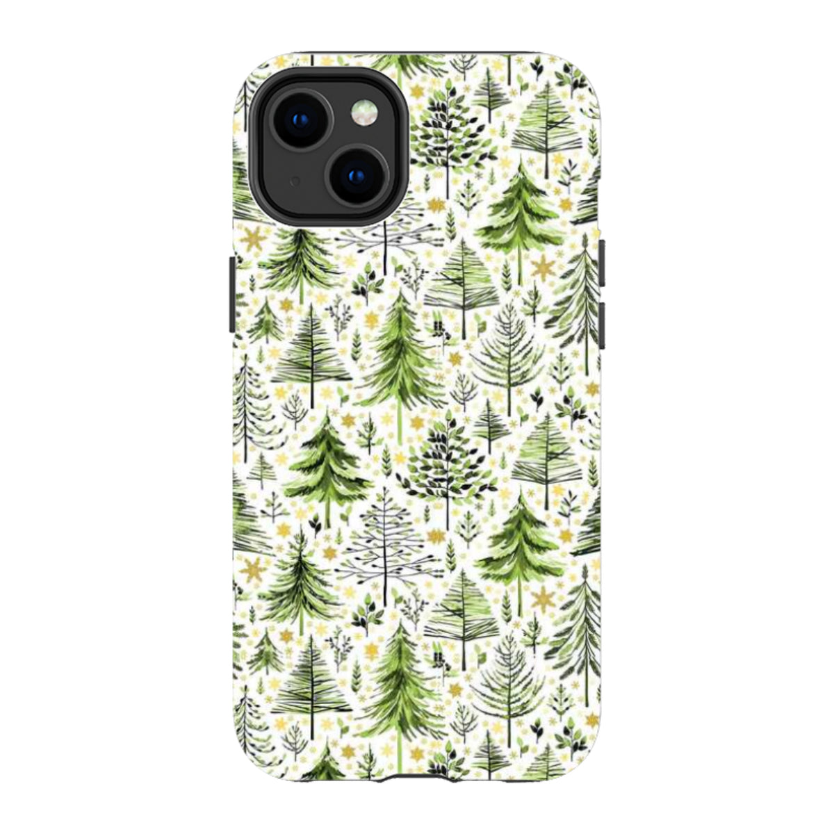 iPhone Tough Case - Green Xmas Trees By Elisabeth Haager