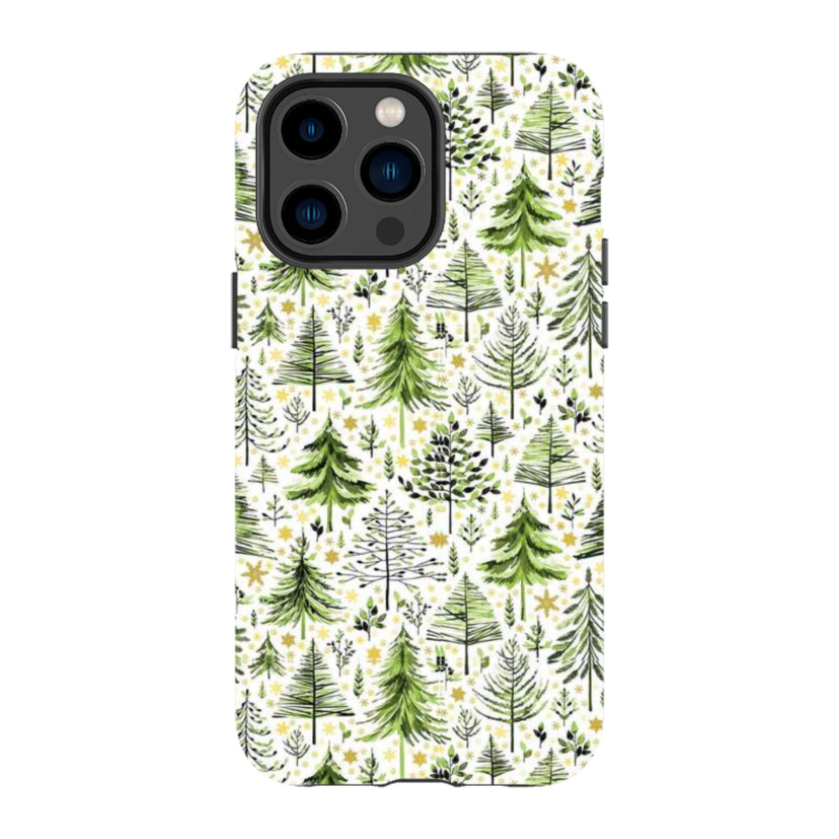 iPhone Tough Case - Green Xmas Trees By Elisabeth Haager