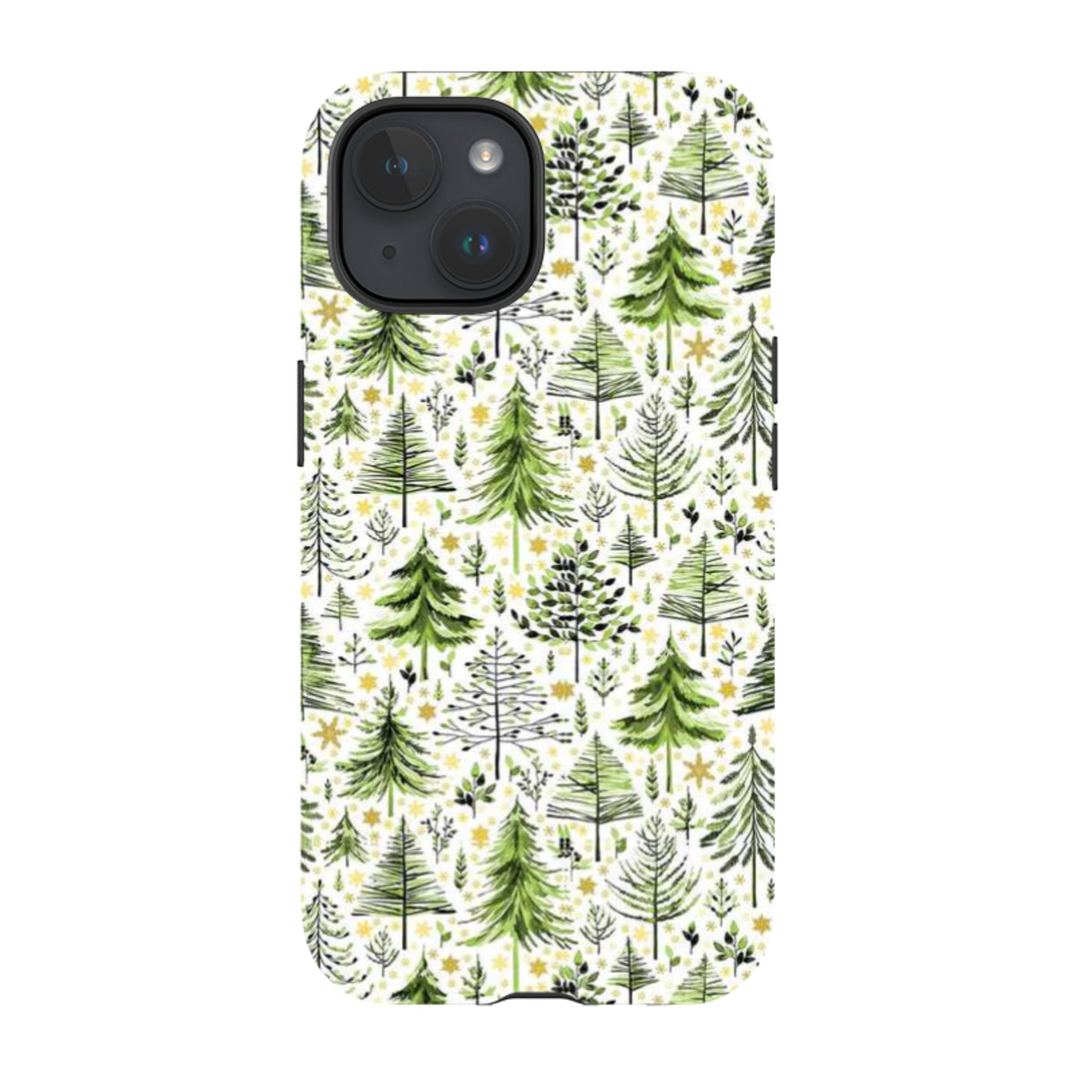 iPhone Tough Case - Green Xmas Trees By Elisabeth Haager
