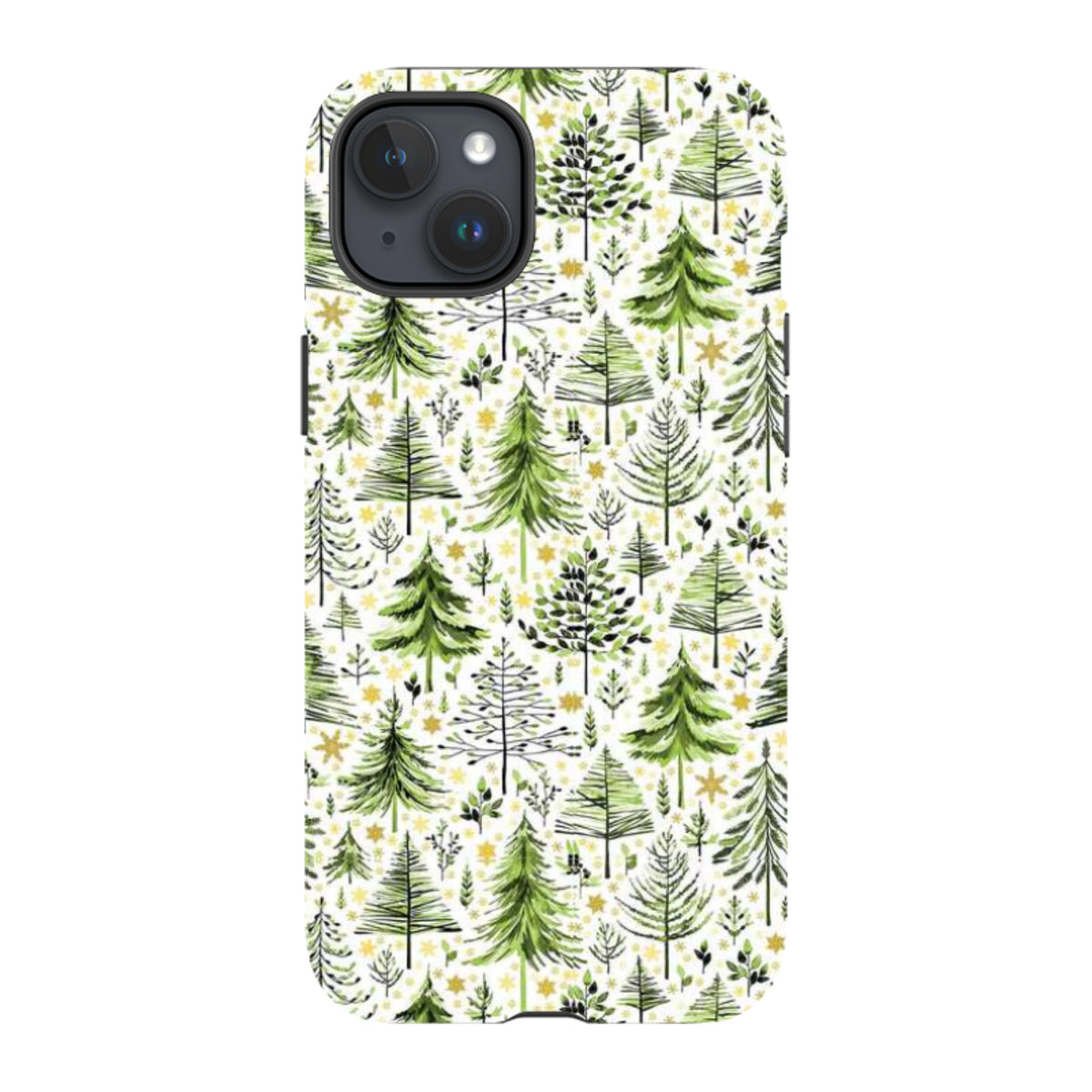 iPhone Tough Case - Green Xmas Trees By Elisabeth Haager