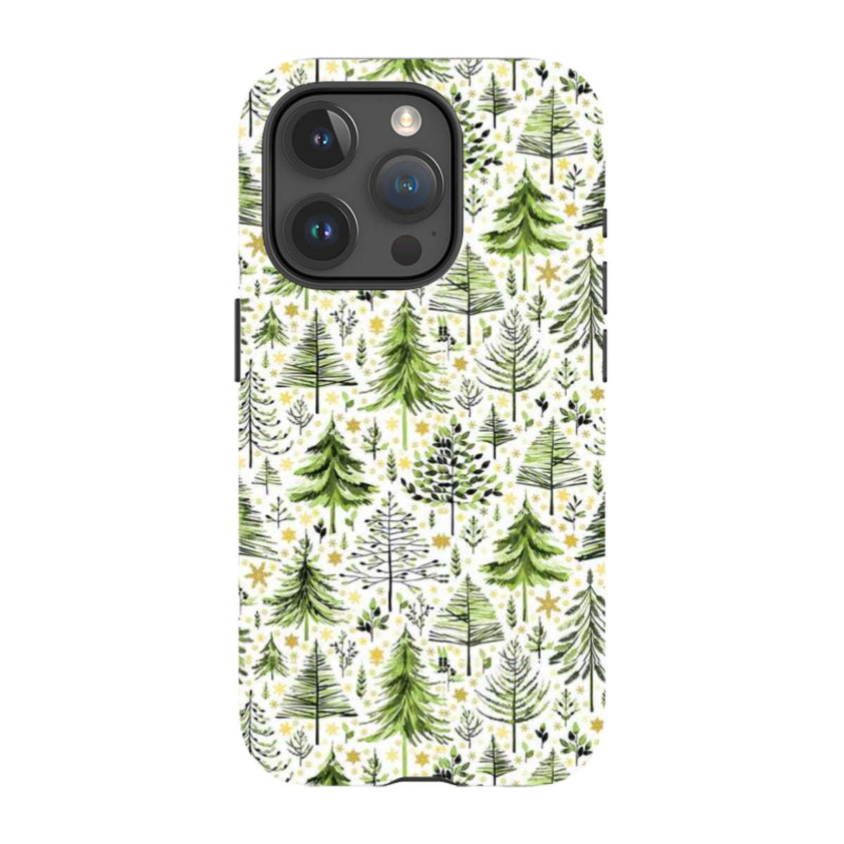 iPhone Tough Case - Green Xmas Trees By Elisabeth Haager