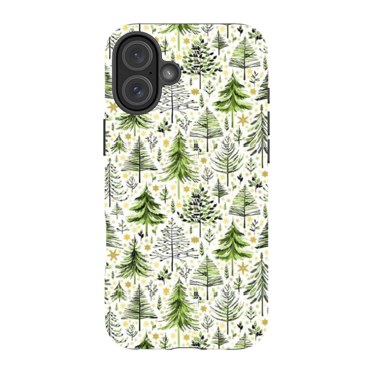 iPhone Tough Case - Green Xmas Trees By Elisabeth Haager