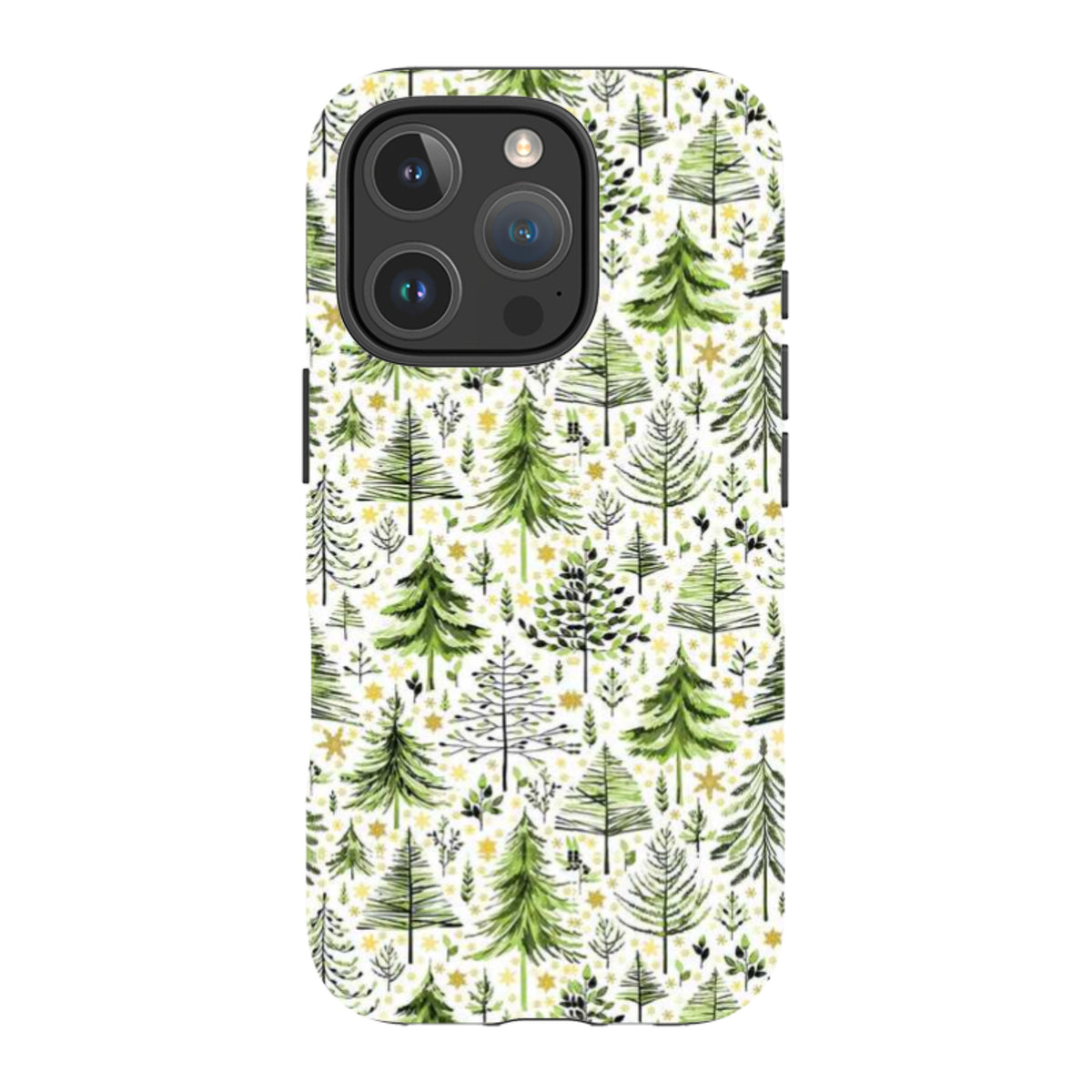 iPhone Tough Case - Green Xmas Trees By Elisabeth Haager