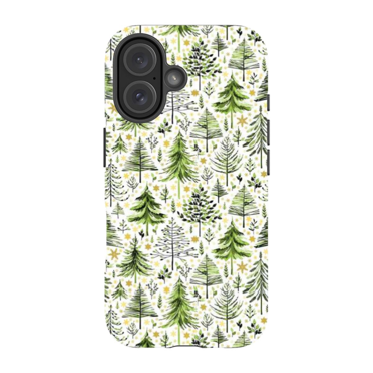 iPhone Tough Case - Green Xmas Trees By Elisabeth Haager