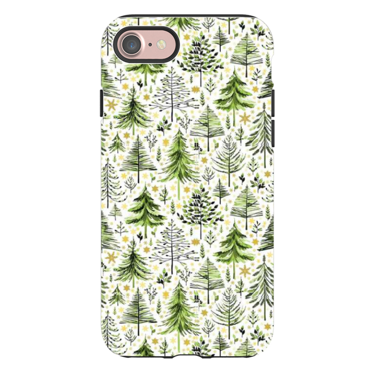 iPhone Tough Case - Green Xmas Trees By Elisabeth Haager