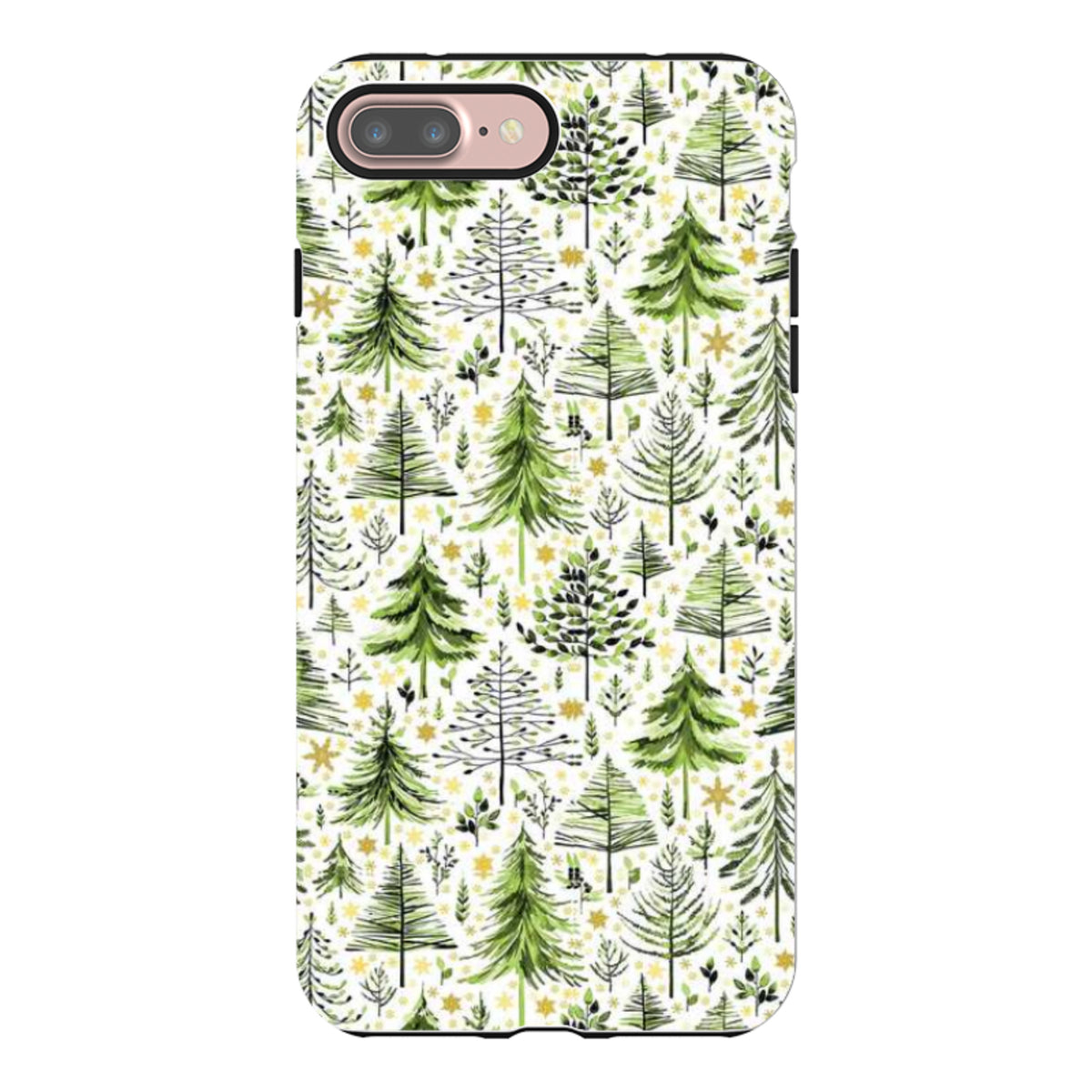 iPhone Tough Case - Green Xmas Trees By Elisabeth Haager