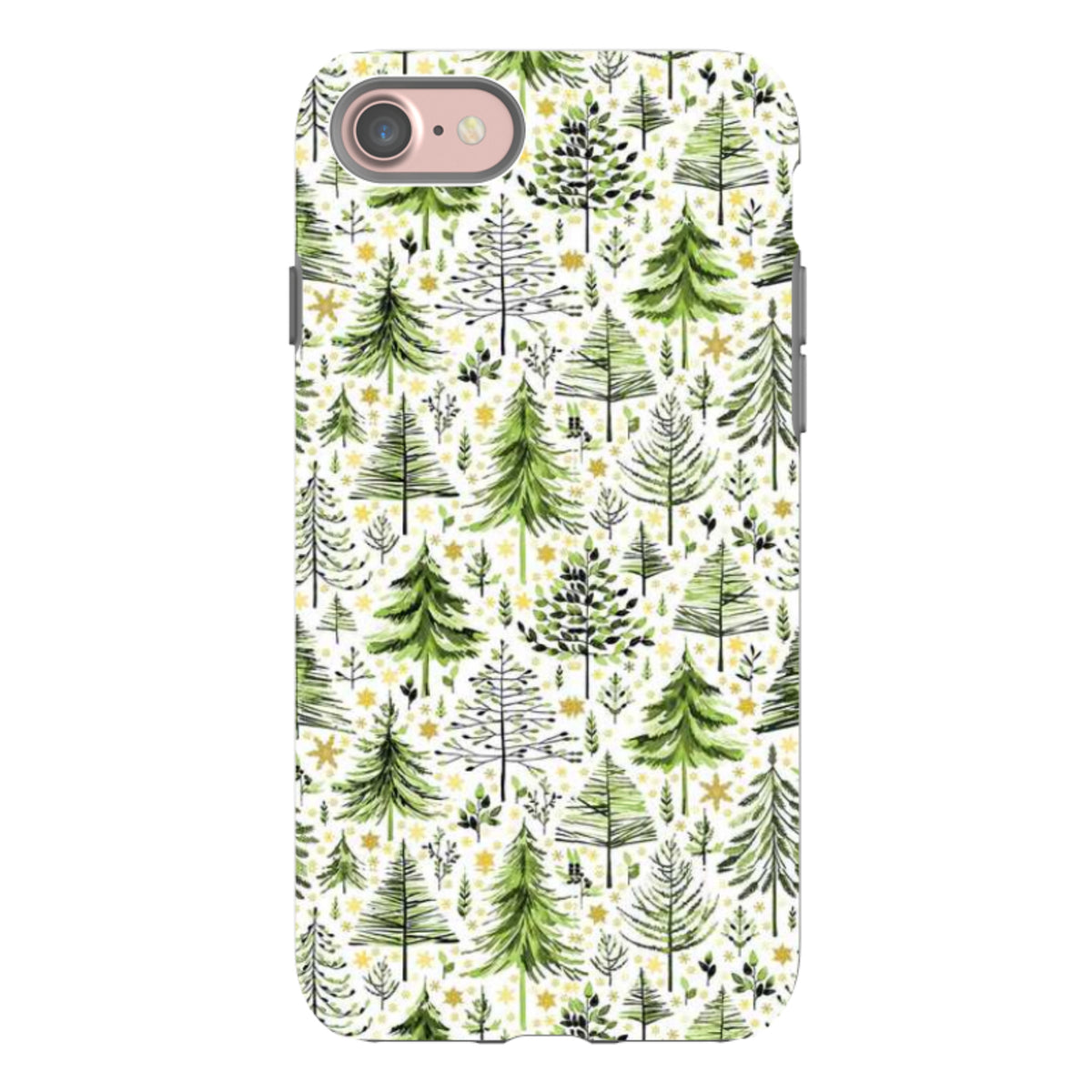 iPhone Tough Case - Green Xmas Trees By Elisabeth Haager